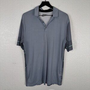 Nike Golf Polo Mens Medium Tour Performance Dri Fit Blue Striped Outdoor Casual